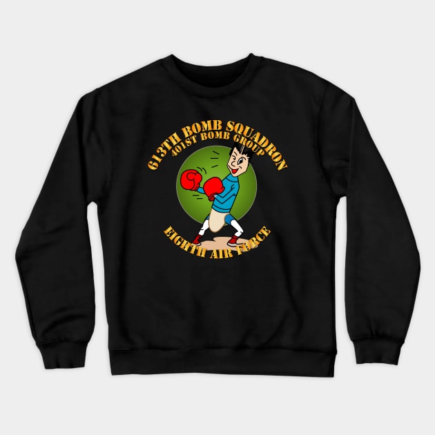 613th  BS - 401st BG - 8th AF w Txt Crewneck Sweatshirt by twix123844